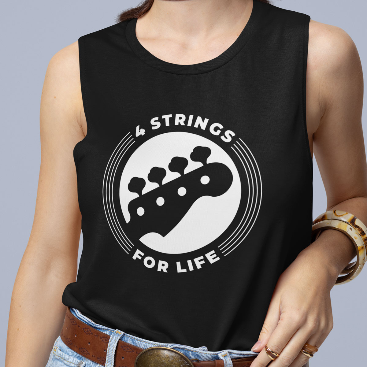 4 Strings for Life (Women's Cropped Tank Top)