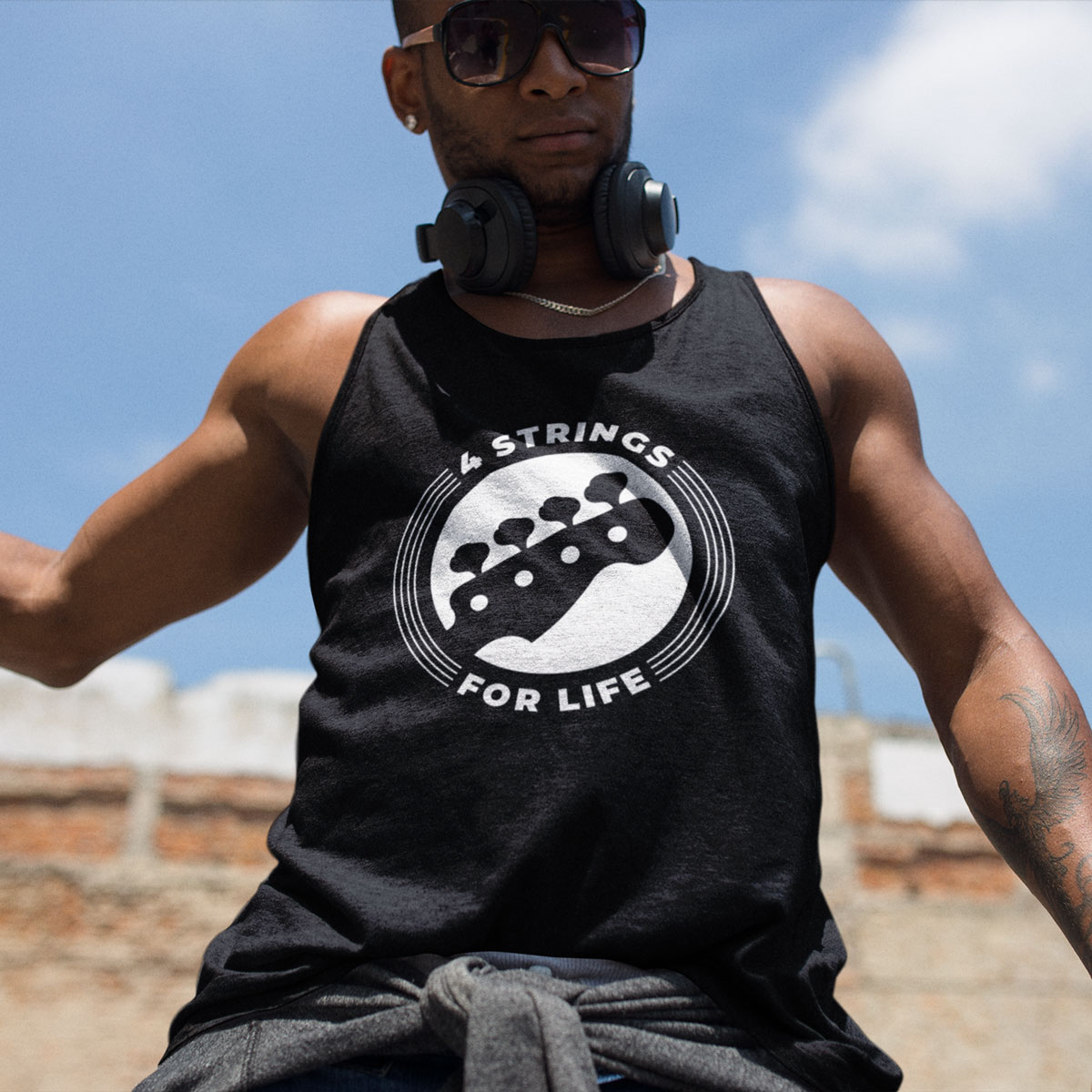 4 Strings for Life (Men's Softstyle Tank Top)