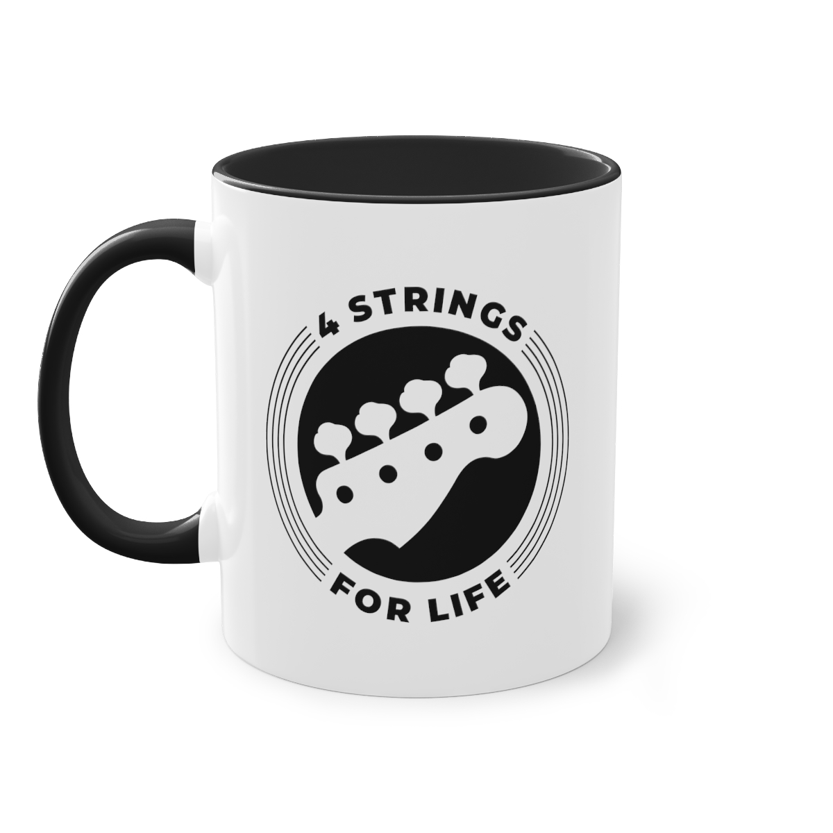 4 Strings for Life (Two-Tone Coffee Mug, 11oz)