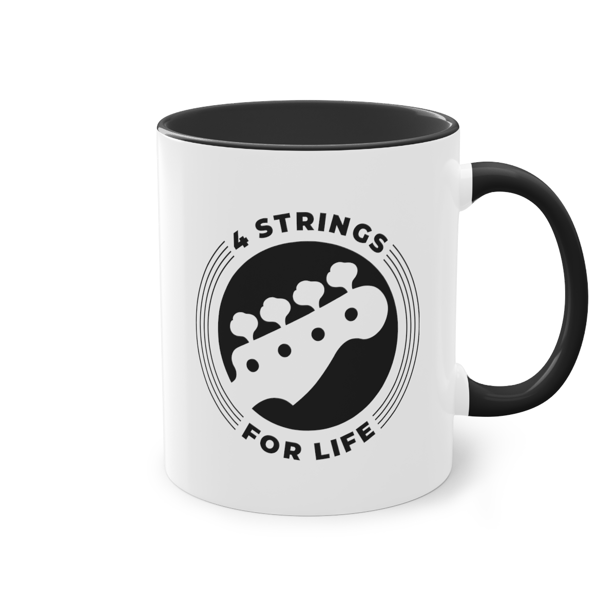 4 Strings for Life (Two-Tone Coffee Mug, 11oz)