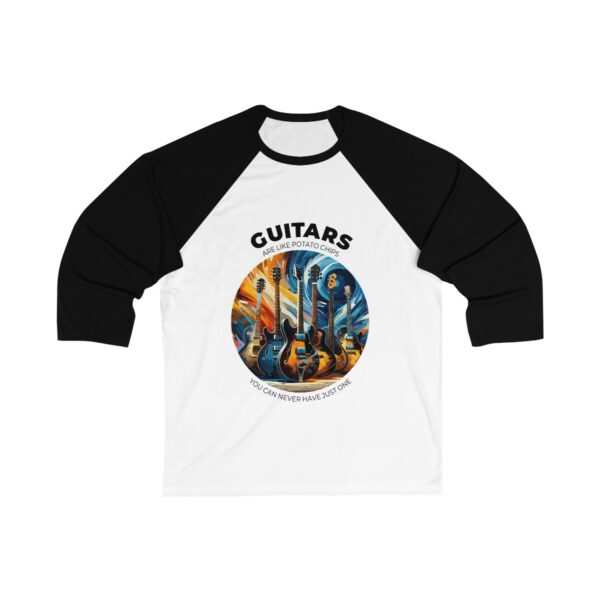 Guitars Are Like Potato Chips (Unisex 3/4 Sleeve Baseball Tee)